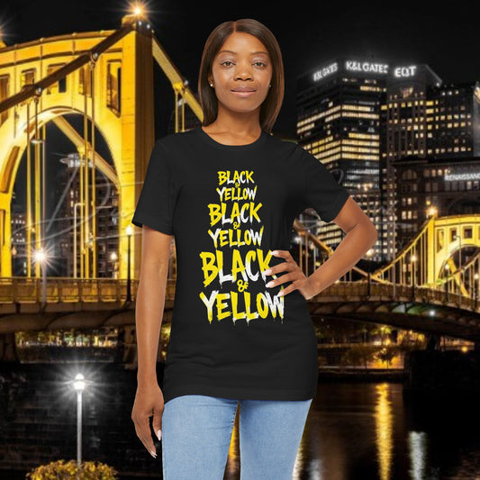 Black & Yellow Graphic Tee — Bold Pittsburgh Colors T-Shirt