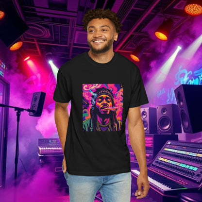 Vibrant Unisex Graphic Tee, Funky Smoke Art Shirt, Casual Streetwear, Gift for Music Lovers, Trendy Summer Top, Unique Festival Wear