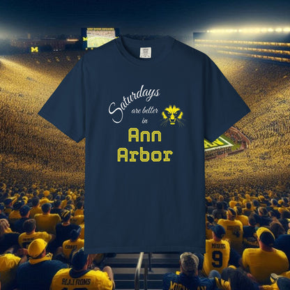 Ann Arbor Saturdays T-Shirt, Unisex Football Tee, Michigan Pride Shirt, College Game Day Apparel, Sports Fan Gift