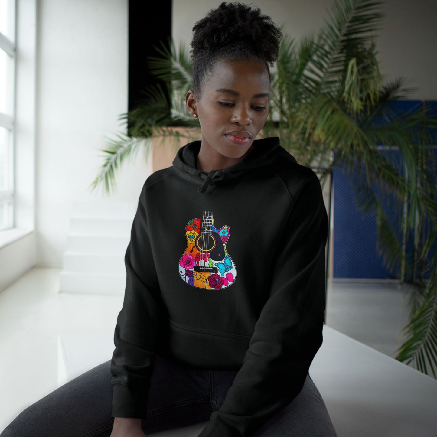 Vibrant Guitar Art Hoodie, Unisex Supply Hoodie, Music Lover Gift, Festival Fashion, Unique Hoodie, Perfect for Concerts, Stylish Gift Idea