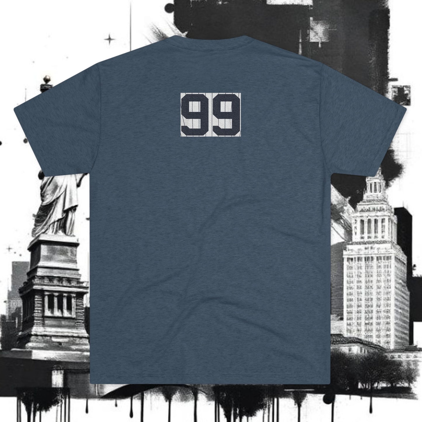 Baseball Stars 99 Batter Tee — Athletic Player Silhouette T-Shirt with '99' Back Number, Tri-Blend