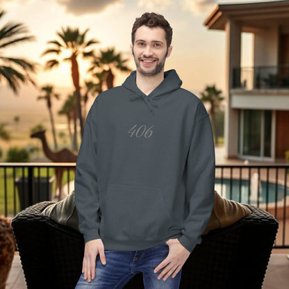 Montana Love Hoodie, MT Design, Cozy Stylish Unisex Fleece, 406 Front Back Print, Gift for Outdoorsy, Mountain Lover, Christmas, Birthday