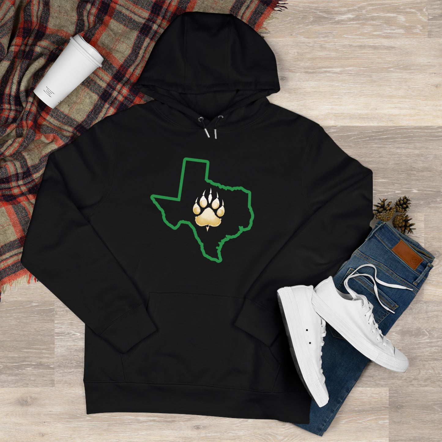 Bear Paw King Hooded Sweatshirt, Texas Pride Apparel, Gifts for Texans, Cozy Hoodie, Yellow Sweatshirt, Casual Wear
