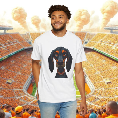 Garment-Dyed Dog Portrait T-Shirt, Sports Fans, Gameday Gift, Casual Wear, Unisex Tee, Perfect for Tailgates
