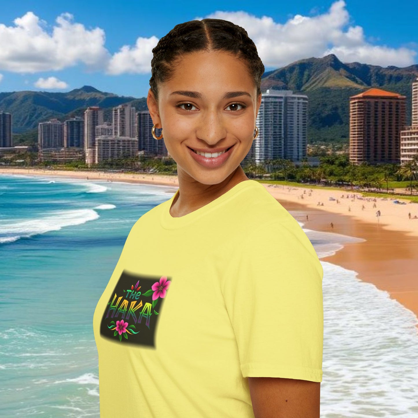 T-Shirt with HAKA Design, Tropical Vibe Tee, Perfect for Hawaii Fans, Unisex Graphic Tee, Summer Essentials, Gift for Friends