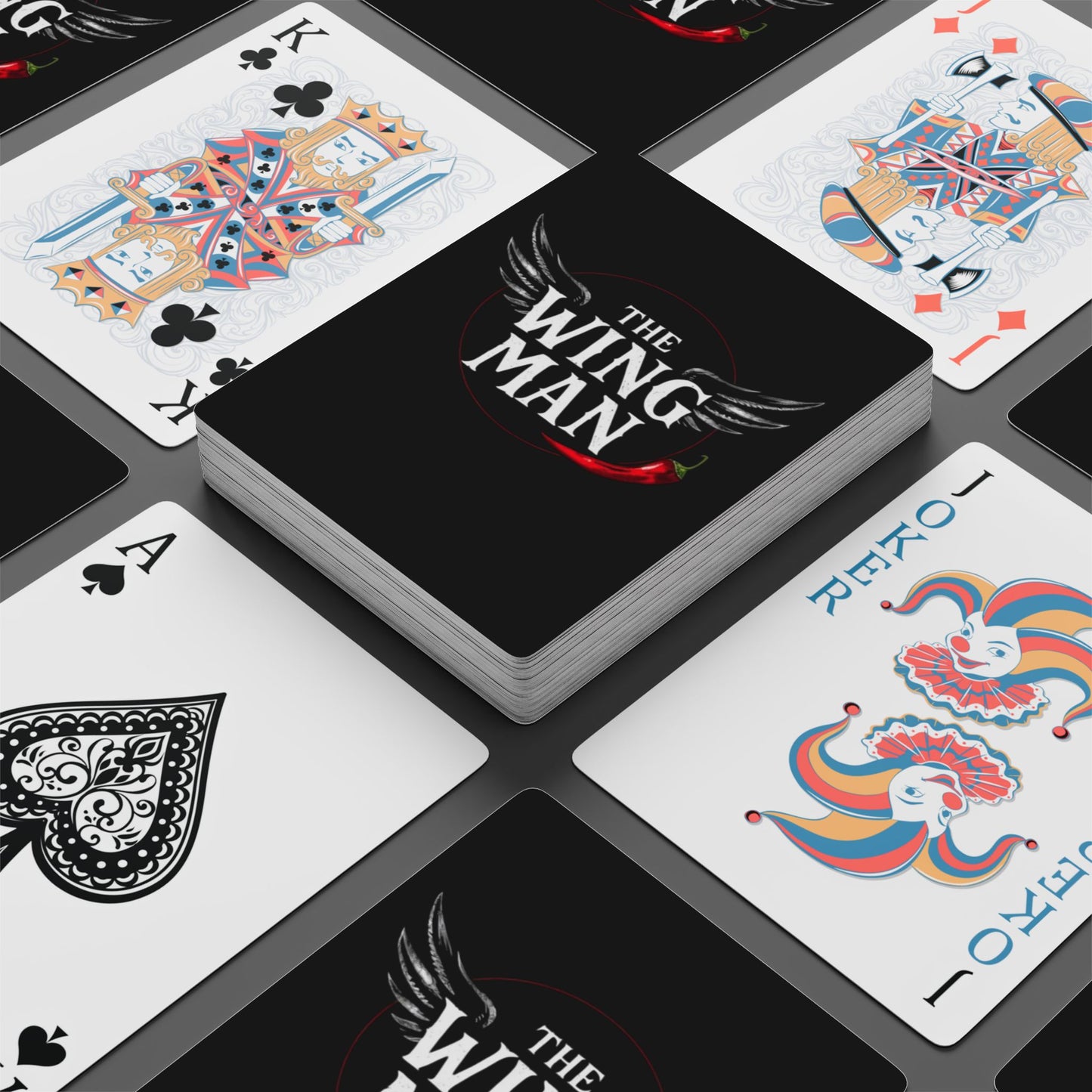 The Wing Man Poker Playing Card Set for Game Night, Casino Decor, Gift for Gamblers, Poker Lovers, Unique Card Collection