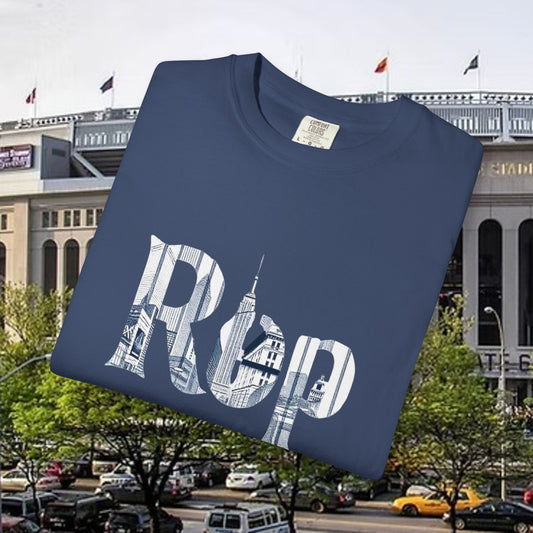 Rep New York Unisex Garment-Dyed T-shirt, Casual Tee, Sports Apparel, Vintage Style Top, Unique Gift for Fans, Comfort Wear