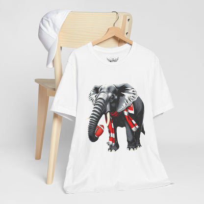 Elephant Graphic Tee — Cute Elephant Wearing Scarf T-Shirt