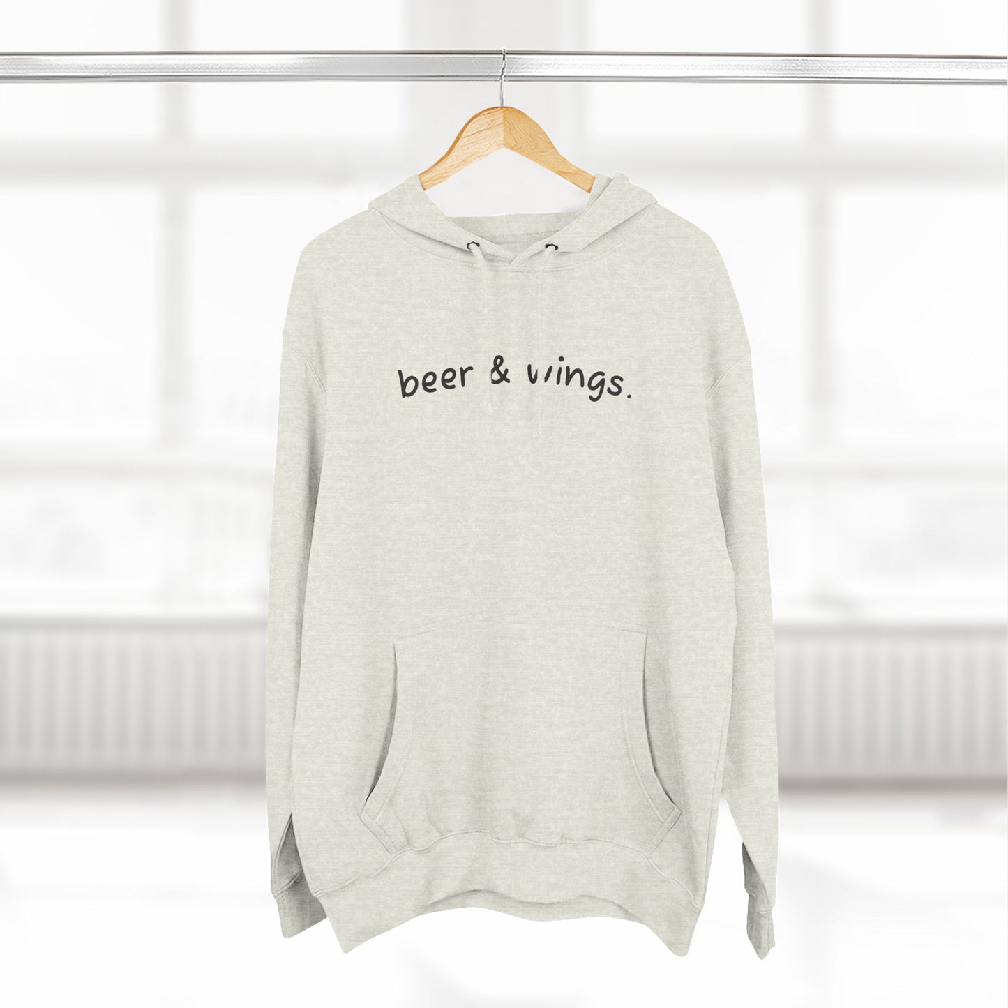 Beer and Wings Fleece Hoodie | Cozy Sweatshirt for Foodies, Gift for Beer Lovers, Casual Wear, Unisex Pullover