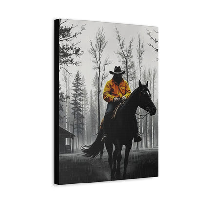 Cowboy Canvas Art, Western Wall Decor, Rustic Home Decor, Gifts for Horse Lovers, Cowboy Photography