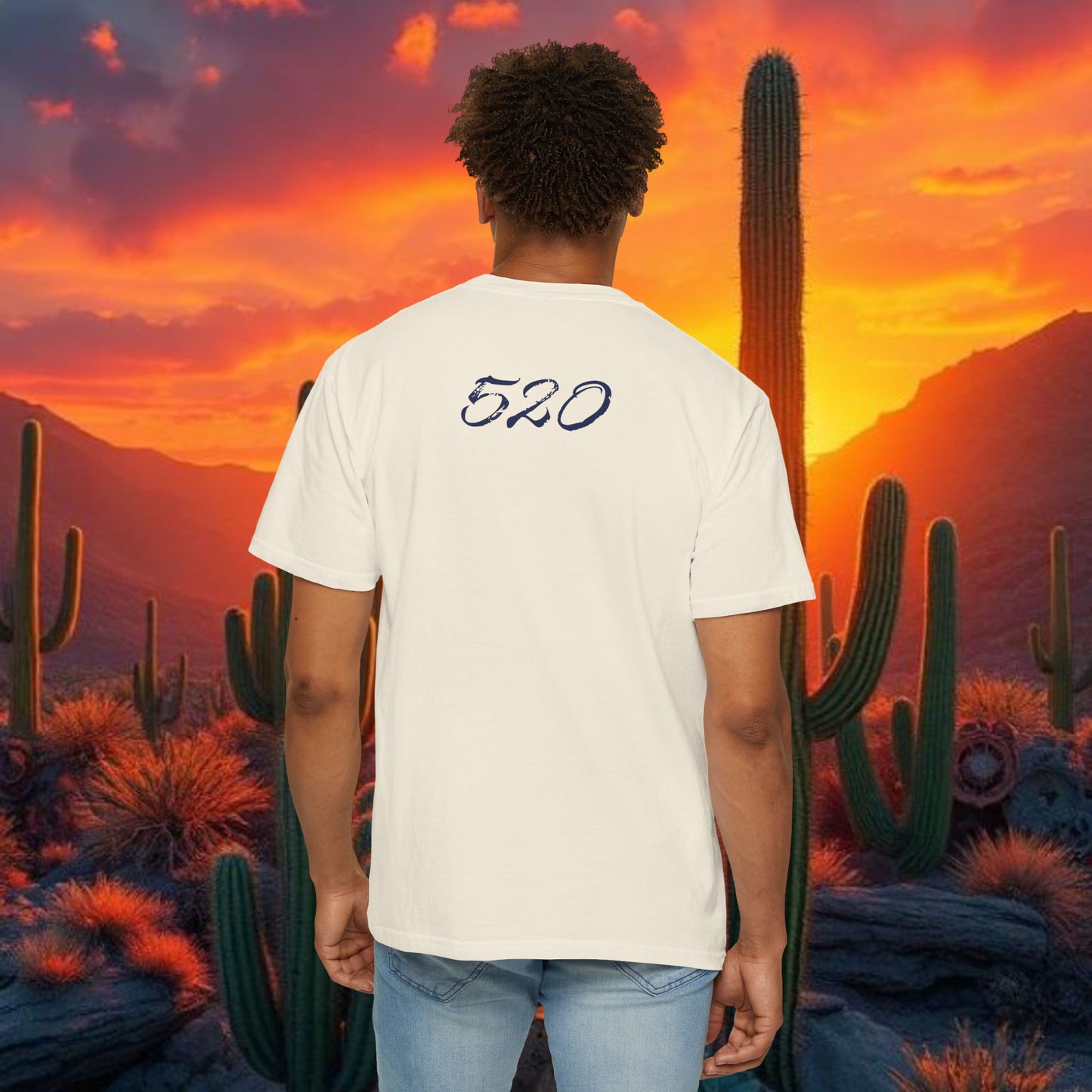 Tucson Arizona Area Code T-Shirt — 520 Back Print, Southwestern Travel Tee, Soft-Style