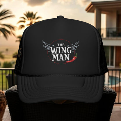 The Wing Man Embroidered Trucker Hat, Cool Dad Hat, Gift for Him, Outdoor Hat, BBQ Accessory, Adventure Gear