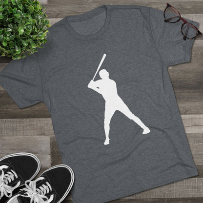 Baseball Stars 99 Batter Tee — Athletic Player Silhouette T-Shirt with '99' Back Number, Tri-Blend