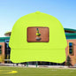 Leather Patch Baseball Cap — Green Bird on Egg Design