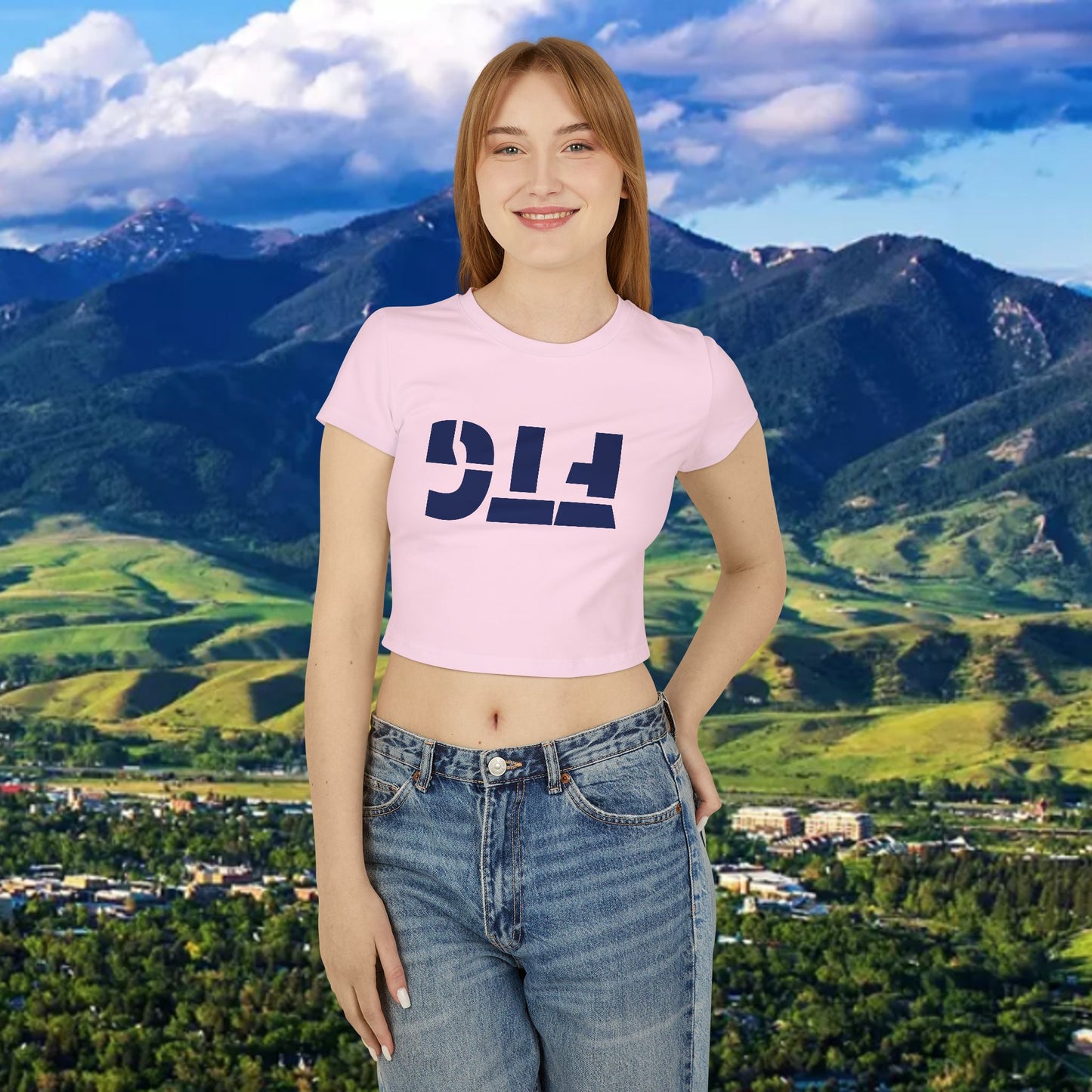 Upside Down FTG Stylish Women's Baby Tee - Trendy Crop Top, Casual Outfits, Birthday Gift, Bobcat Games, Everyday Essentials