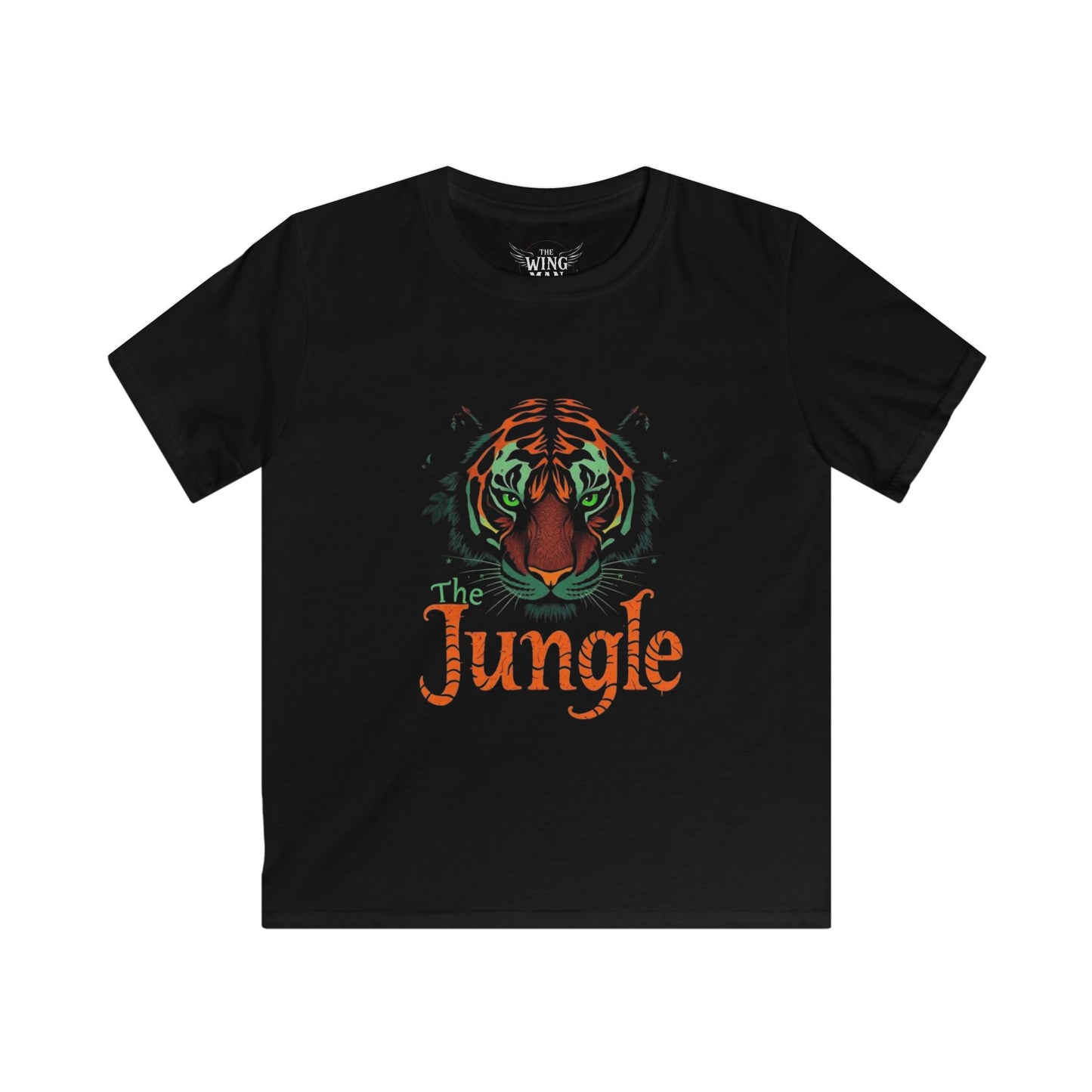 The Jungle Kids Softstyle Tee, Fun T-Shirt for Boys and Girls, Gameday Shirt Kids Bengal Tiger Shirt