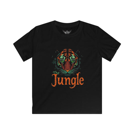 The Jungle Kids Softstyle Tee, Fun T-Shirt for Boys and Girls, Gameday Shirt Kids Bengal Tiger Shirt