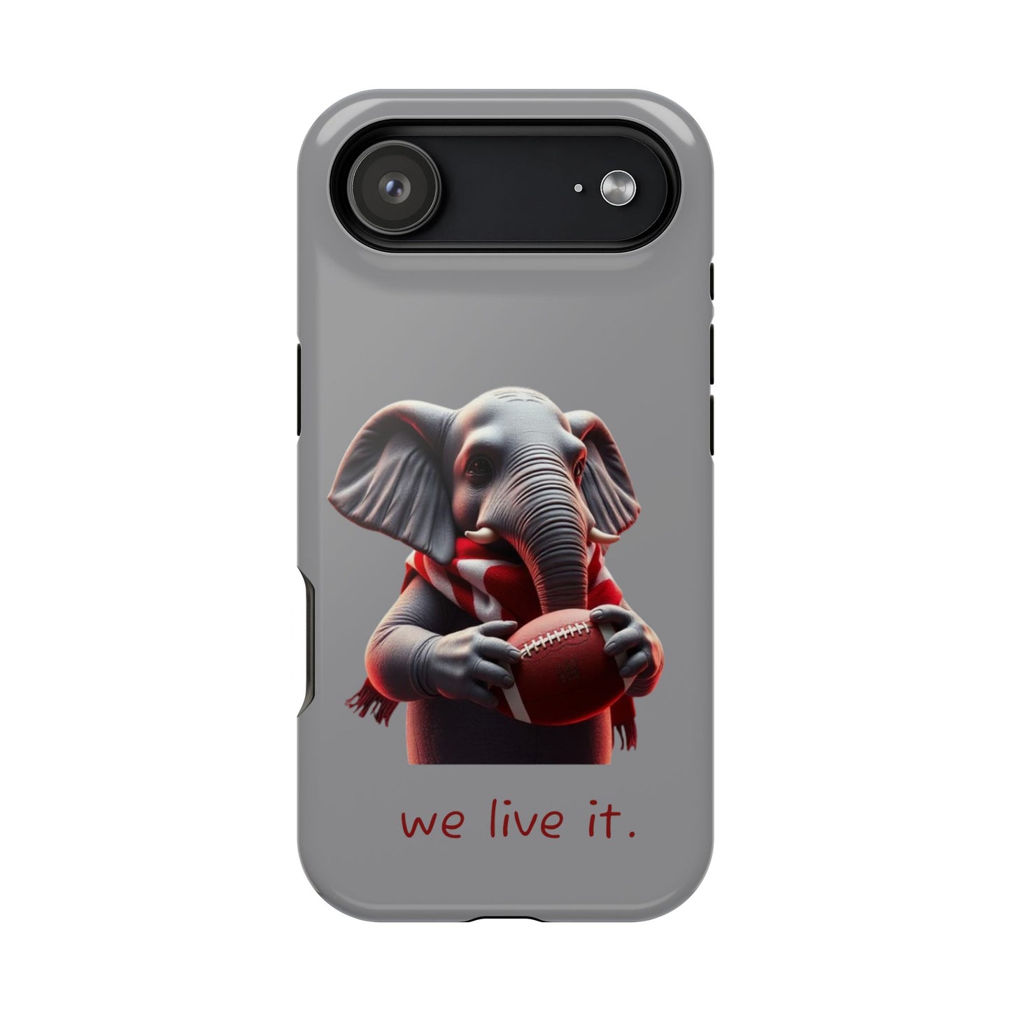 Elephant Football Case - Impact-Resistant Phone Cover, Unique Gift for Sports Lovers, Animal Case for Kids, Fun Accessories, Durable