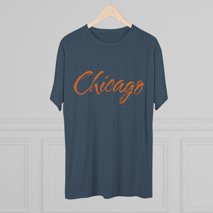 Chicago Script Tee – Handwritten City Shirt, Tr-Blend, Super Soft T-Shirt, Perfect for Gameday