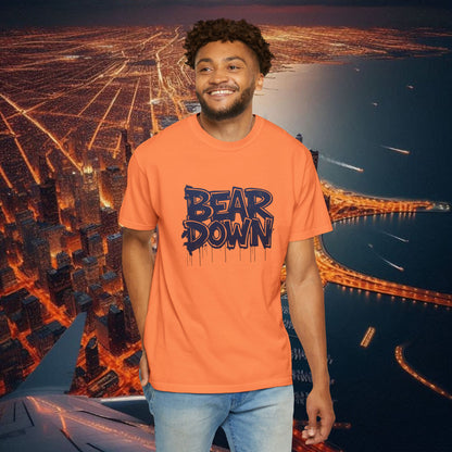 Vibrant Bear Down Unisex T-Shirt | Trendy Graphic Tee, Casual Wear, Gift for Sports Fans, Summer Style.