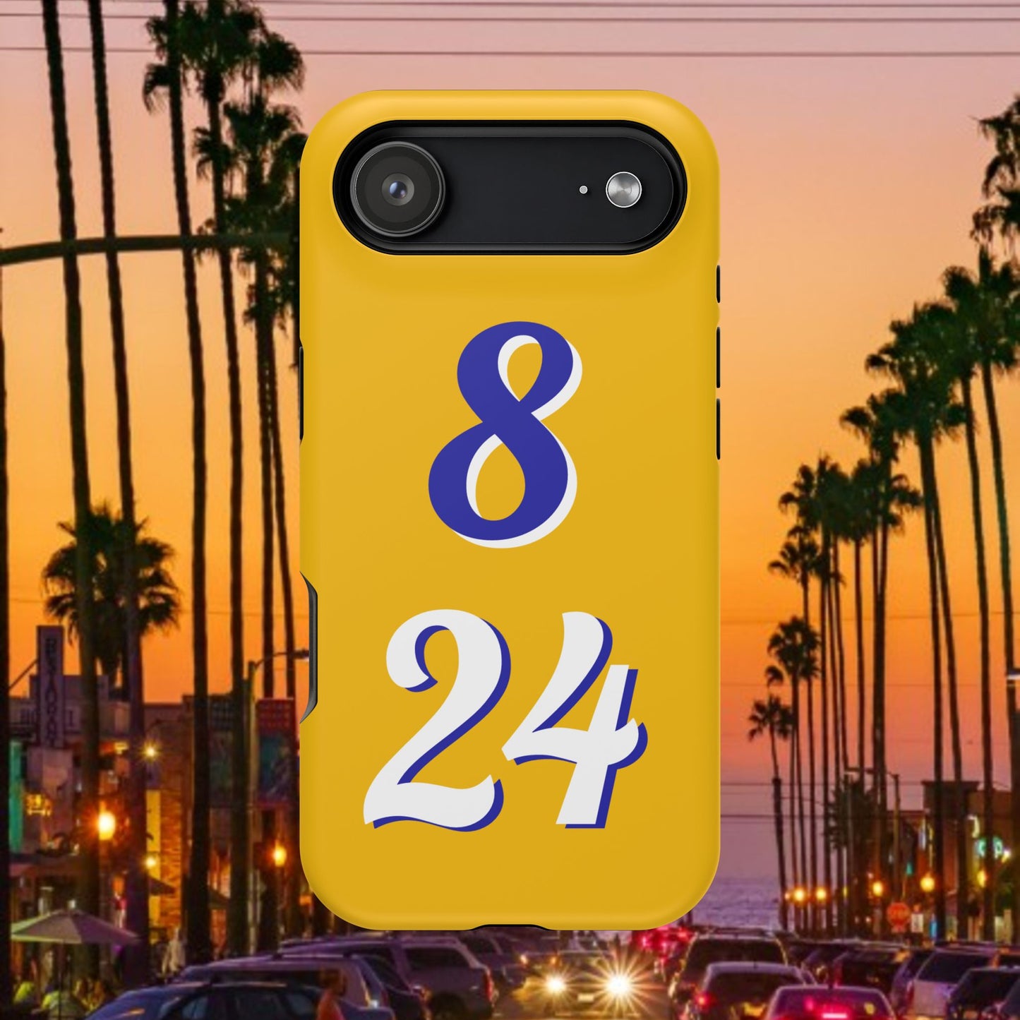 Vibrant Sports Phone Case, 8 24 Tribute, Impact-Resistant Case, Gift for Basketball Fans, Durable Phone Cover, Summer Vibe, Celebration