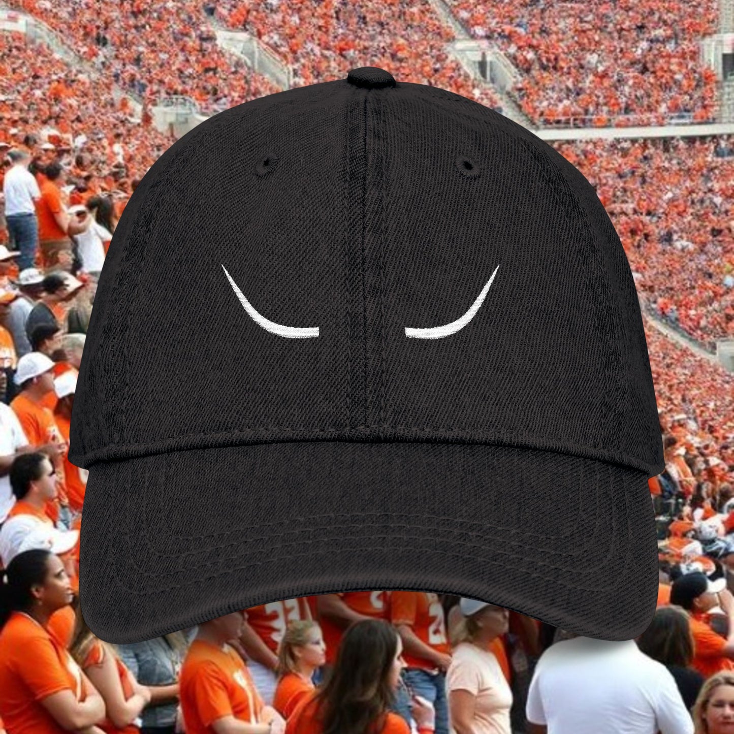 Stylish Embroidered Horns Denim Hat, Casual Cap for Everyday Wear, Unisex Gift for Birthdays, Outdoor Activities, Trendy Fashion