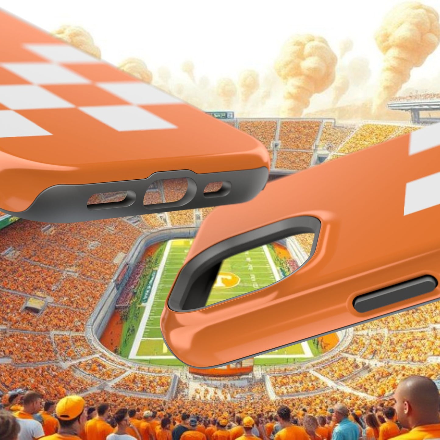 Vibrant Checkerboard Magnetic Tough Cases for Phones, Sports Fans' Accessory, Durable Protection, Tennessee Design, Custom Cases, Gift Ideas