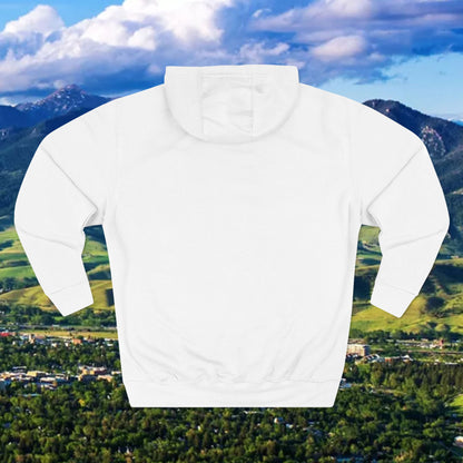 Bobcat Paw Print Fleece Hoodie, Cozy Sweatshirt, Casual Outdoor Wear, Unique Gift for Cat Fans, Montana State Fans