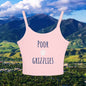 Poor Grizzlies Women's Spaghetti Strap Tank Top, Cute Summer Top, Casual Wear, Bobcat Fans, Outdoor Apparel, Stylish Tailgate Wear