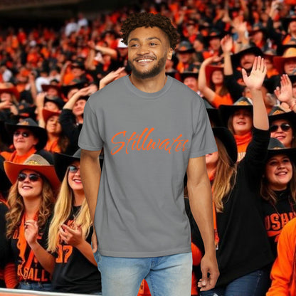 Stillwater Script T‑Shirt — Casual City Pride Tee, Soft-Style Shirt, Perfect for Gameday