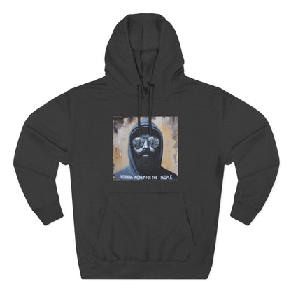 Wing Man "Winning Money for the People" Fleece Hoodie - Urban Style, Cozy Wear, Graphic Sweatshirt, Gift for Him, Artistic Fashion