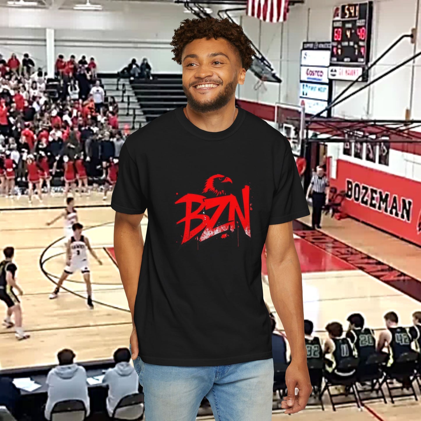 Bozeman Spirit Unisex Garment-Dyed T-Shirt, Athletic Wear, Fan Tee, Casual Style, Game Day Shirt, School Pride Apparel