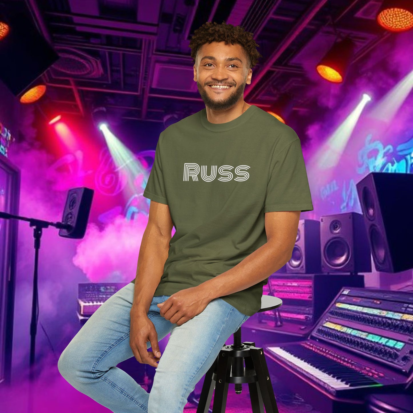 Russ Unisex T-Shirt with Retro Design, Hip-Hop Shirt, Casual Wear, Unique Style, Russ Apparel