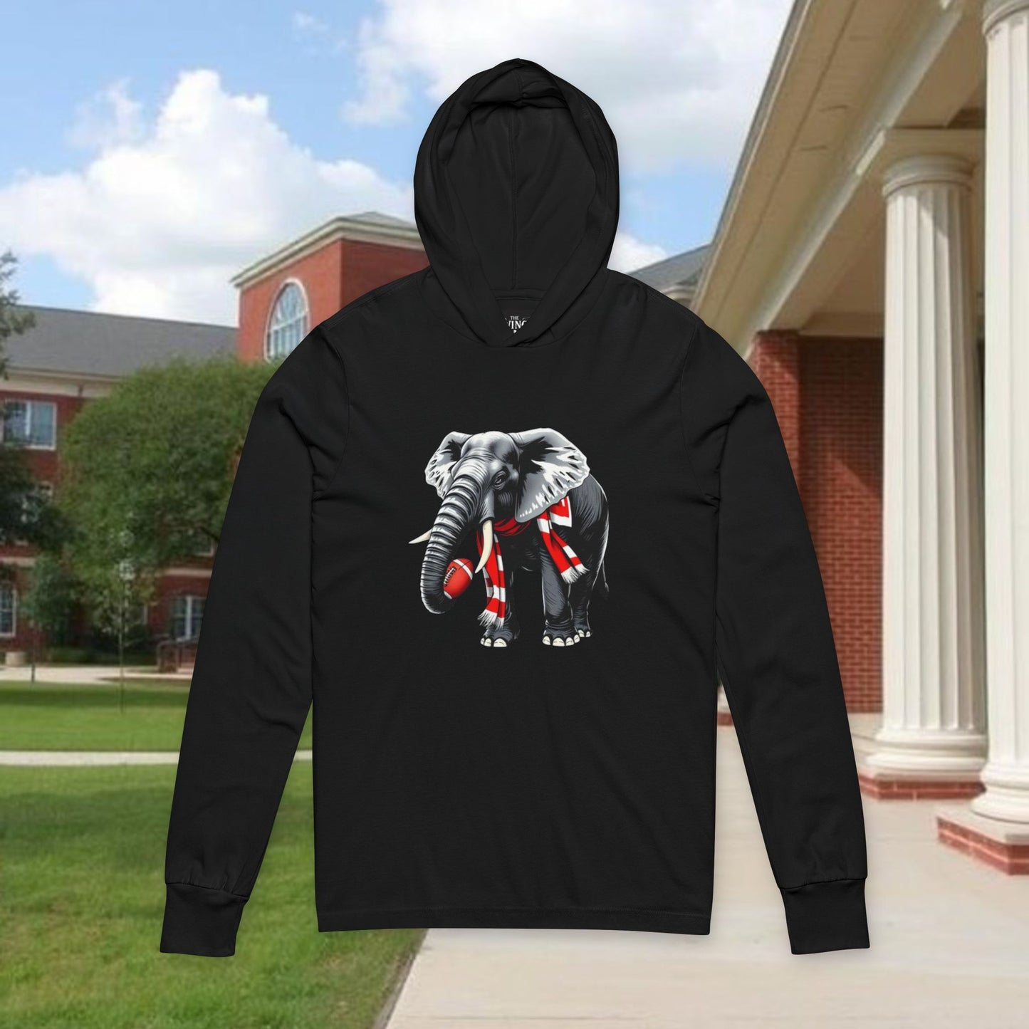 Elephant Love Unisex Hooded Long Sleeve Tee, Gift for Tailgates, Eco-Friendly Fashion, Comfortable Hoodie, Unique Graphic Tee