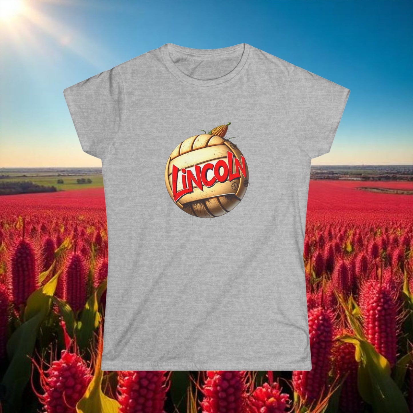 Lincoln Vintage Volleyball Women's Tee, Soft-Style T-Shirt perfect for Gameday