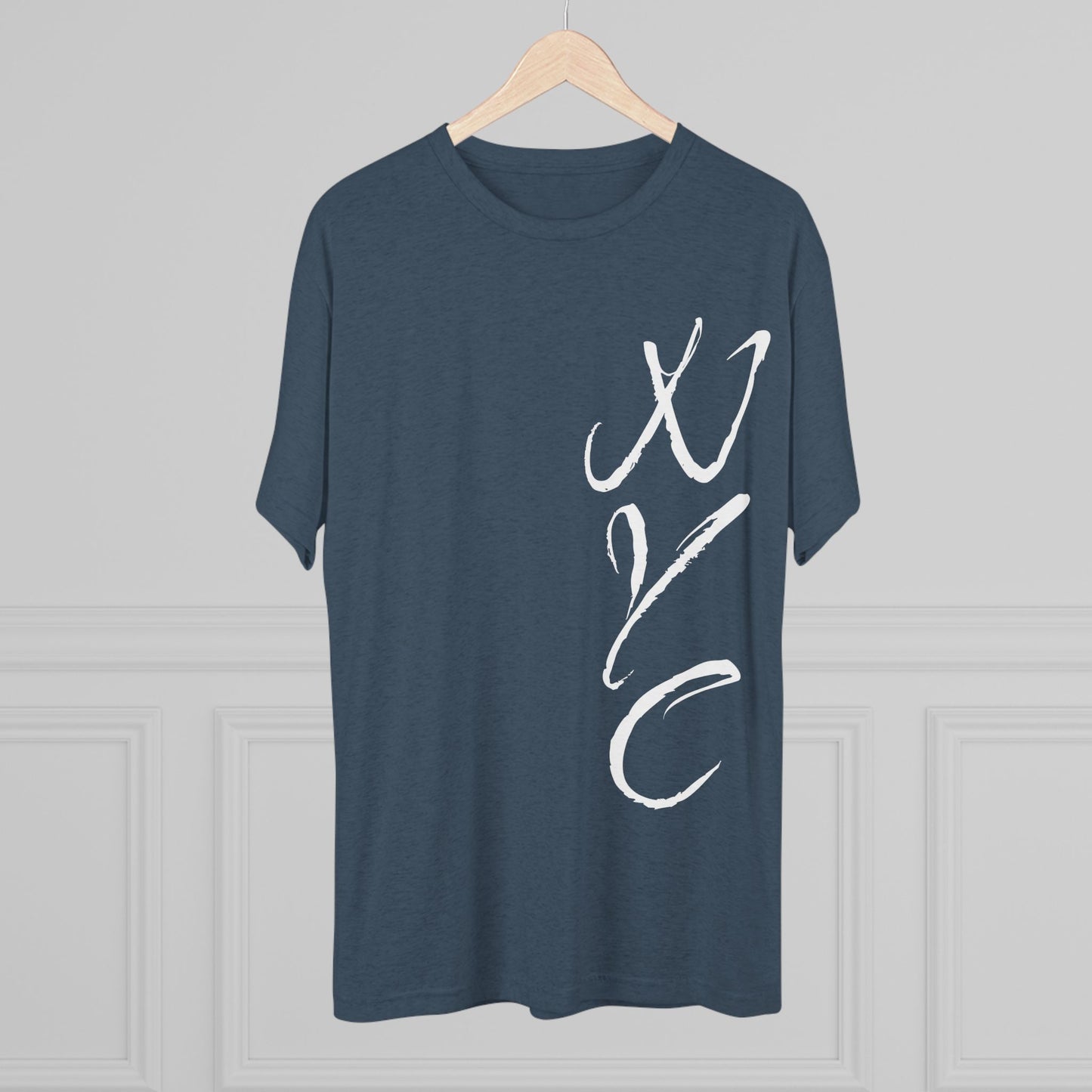 NYC Script Tee — 'REP' Skyline Back Graphic, Tri-Blend Soft T-Shirt