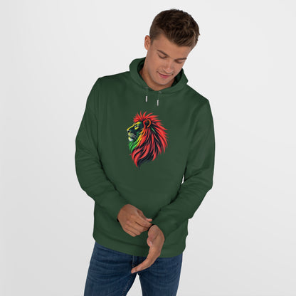 Vibrant Lion King Hoodie, Warm and stylish with Artistic and Vibrant Lion Graphic.