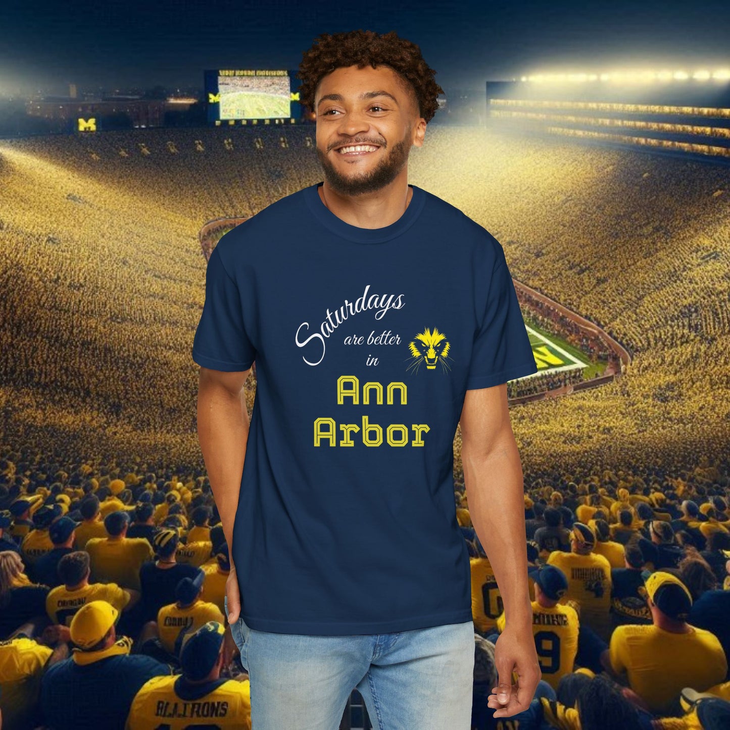 Ann Arbor Saturdays T-Shirt, Unisex Football Tee, Michigan Pride Shirt, College Game Day Apparel, Sports Fan Gift