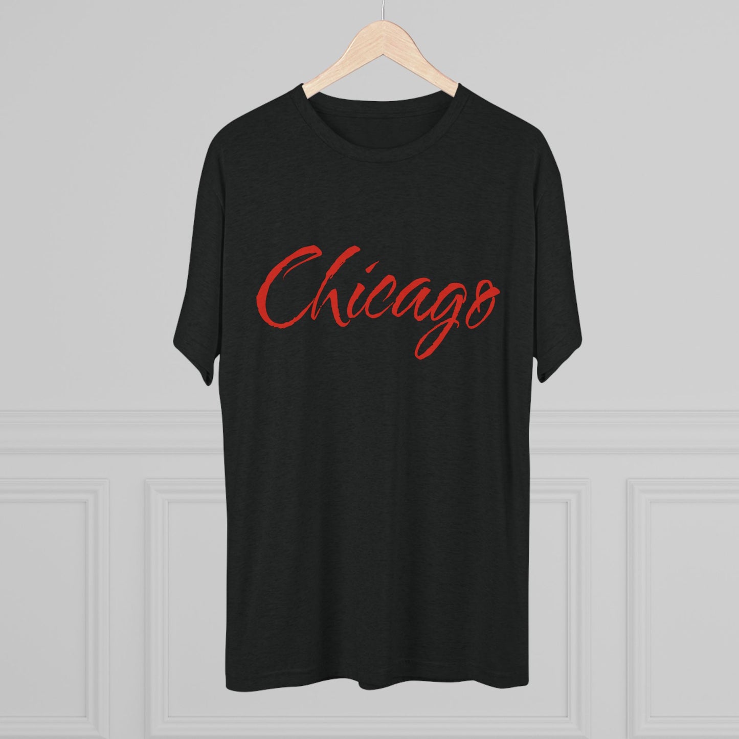 Chicago Script Tee – Handwritten City Shirt, Tr-Blend, Super Soft T-Shirt, Perfect for Gameday