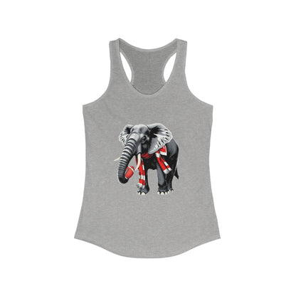 Elephant Graphic Women's Racerback Tank Top, Summer Yoga Apparel, Workout Shirt, Animal Lover Gift, Eco-Friendly Fashion