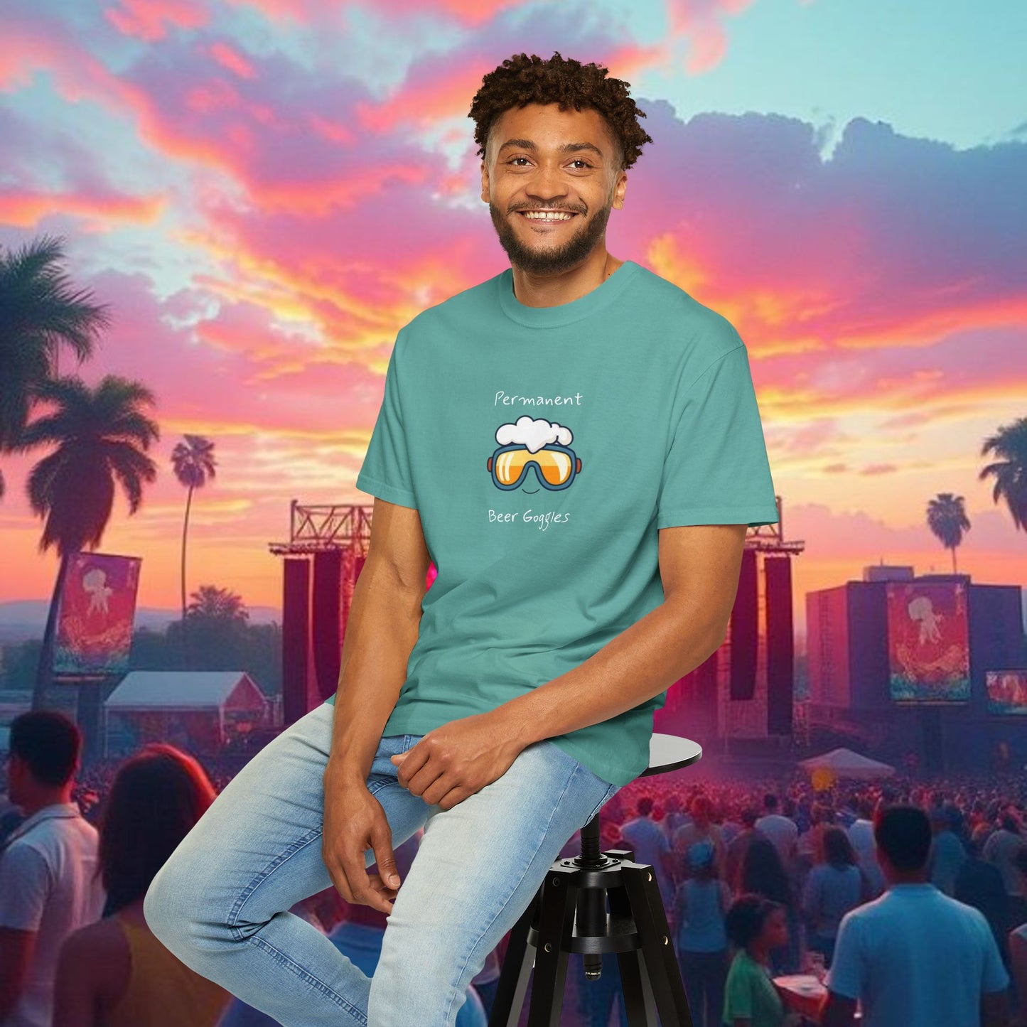 Unisex Beer Goggles Tee, Comedy T-Shirt, Festival Shirt, Funny Summer Tee, Barbecue Outfit, Gift for Beer Lovers