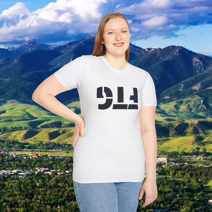 Upside Down FTG Unisex Softstyle T-Shirt - Trendy Fashion Tee, Everyday Comfort, Gift for Bobcat Fans, Gameday Wear, Relaxed Style