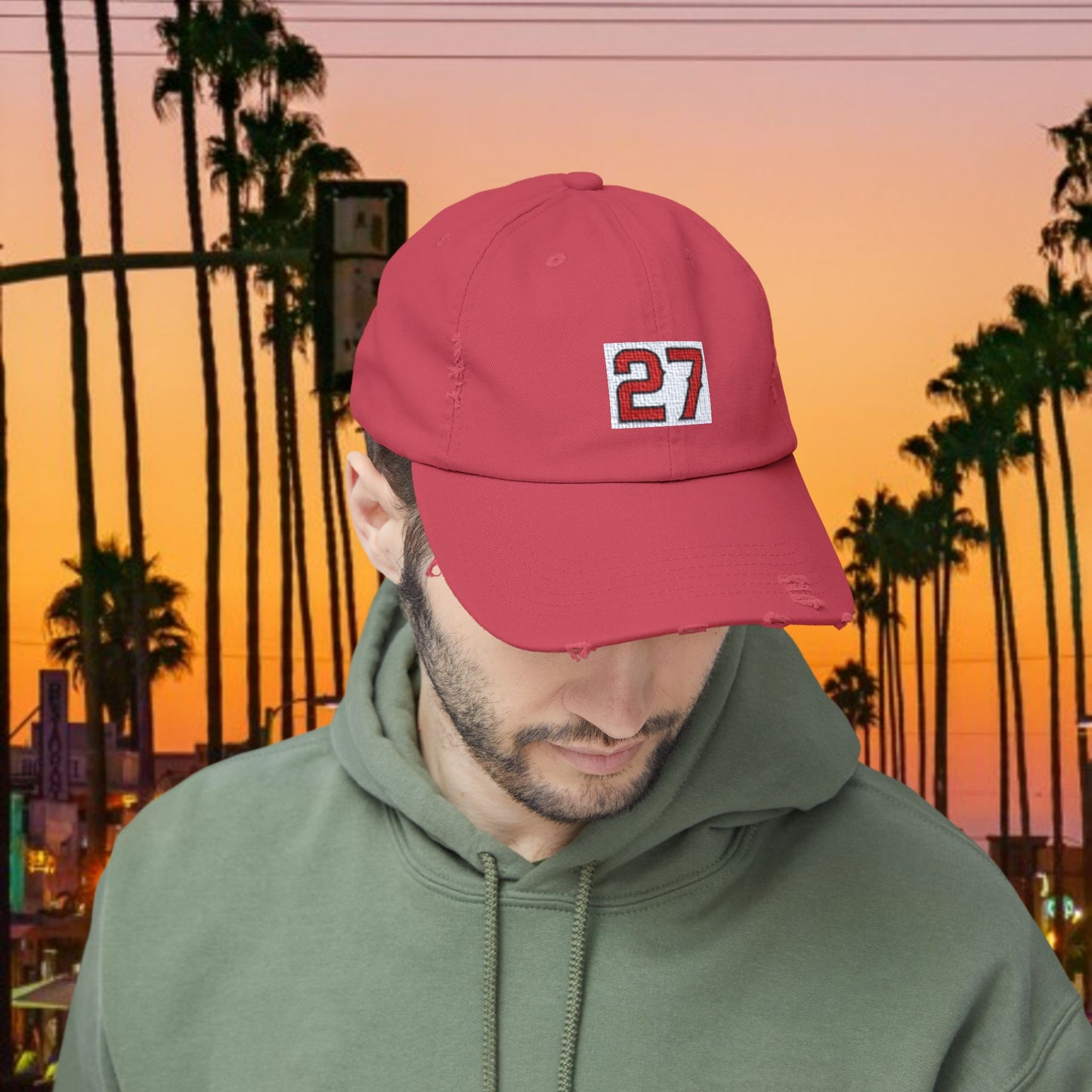 #27 Vintage Distressed Cap, Casual Hat, Everyday Wear, Sports Enthusiast Gift, LA Fans, Baseball Fans