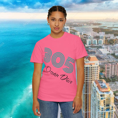 305 Ocean Drive T-Shirt — Miami Beach Garment-Dyed Tee