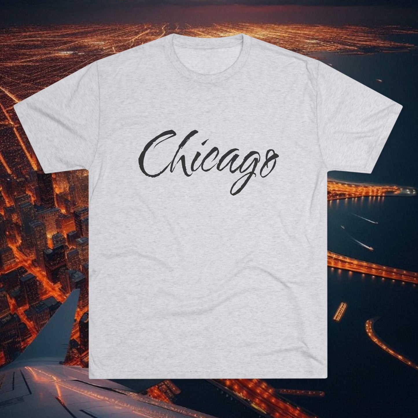 Chicago Script Tee – Handwritten City Shirt, Tr-Blend, Super Soft T-Shirt, Perfect for Gameday