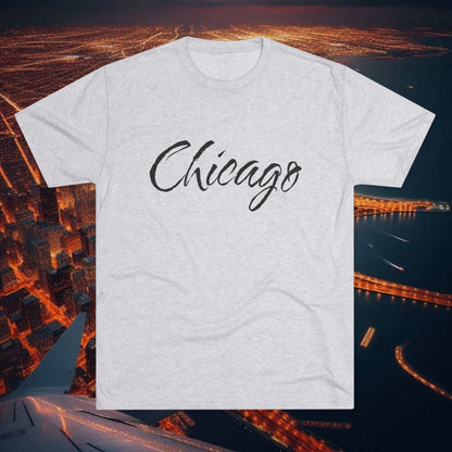Chicago Script Tee – Handwritten City Shirt, Tr-Blend, Super Soft T-Shirt, Perfect for Gameday