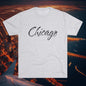 Chicago Script Tee – Handwritten City Shirt, Tr-Blend, Super Soft T-Shirt, Perfect for Gameday