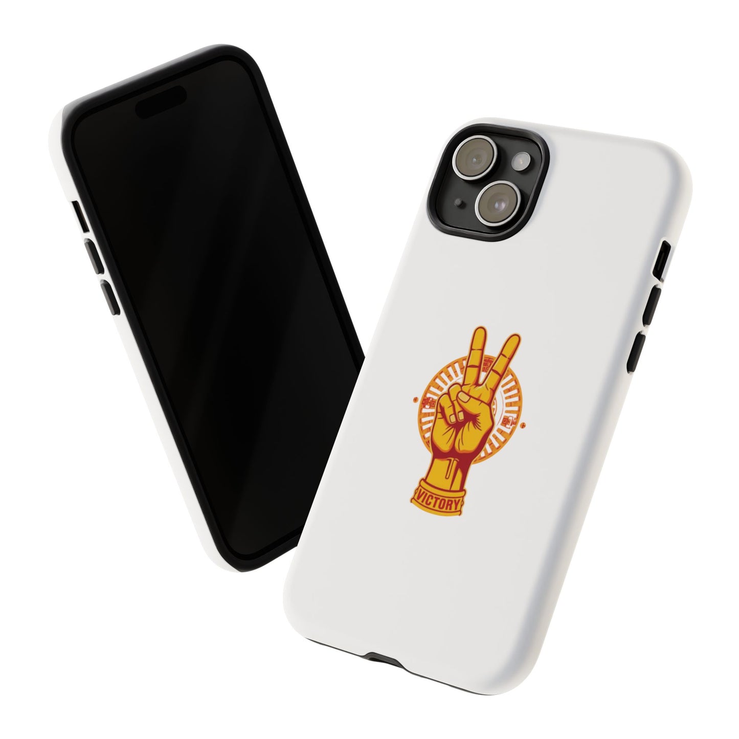 Victory Themed Stylish Phone Case - Tough Cases with Peace Sign Design, Customizable Phone Covers, Gift for Tojan Fans, Trendy Accessories