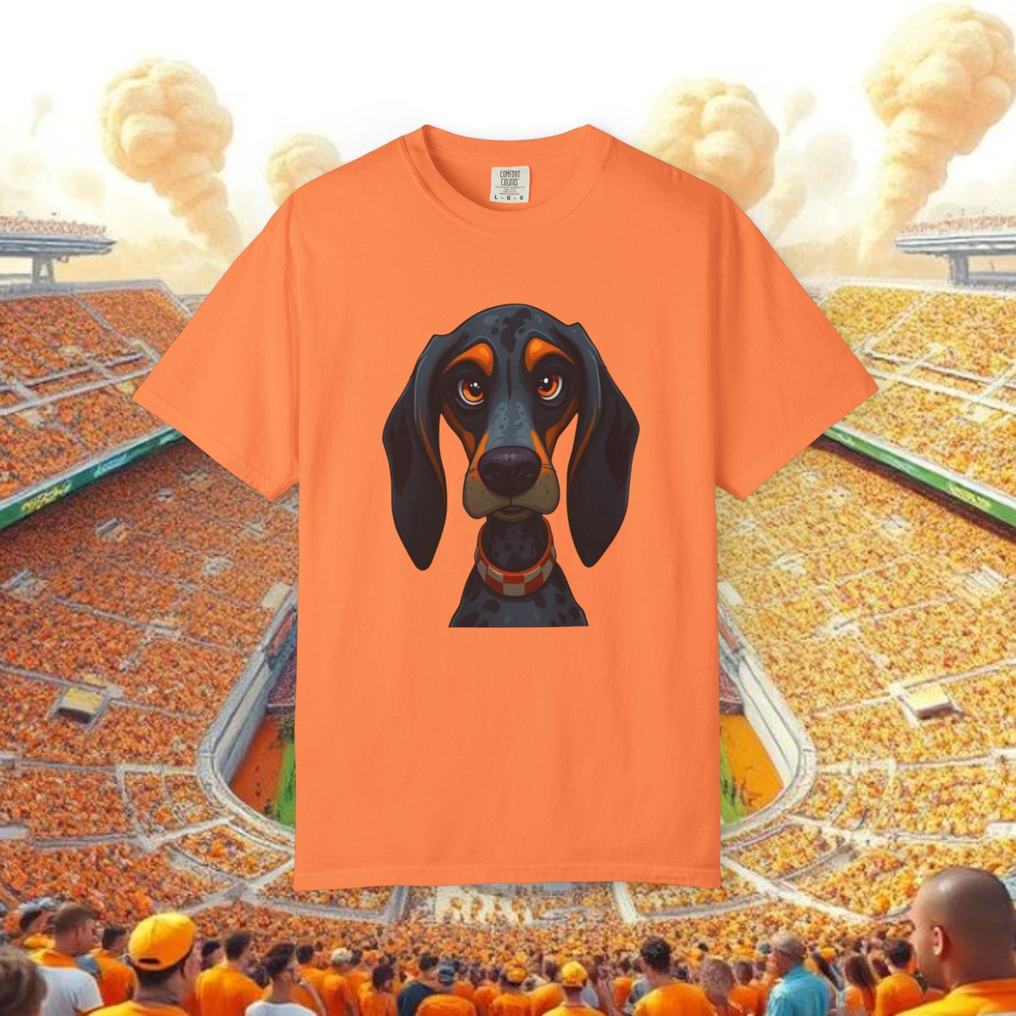 Garment-Dyed Dog Portrait T-Shirt, Sports Fans, Gameday Gift, Casual Wear, Unisex Tee, Perfect for Tailgates