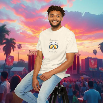 Unisex Beer Goggles Tee, Comedy T-Shirt, Festival Shirt, Funny Summer Tee, Barbecue Outfit, Gift for Beer Lovers